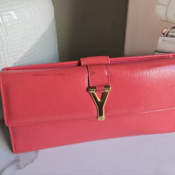 Vintage Yves Saint Laurent Large Leather Continental Flap Wallet - Picture 2 of 13